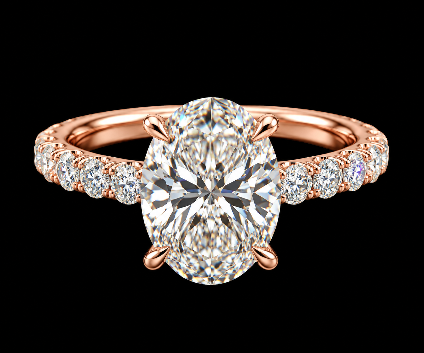 Oval Diamond Engagement Ring, 6 ct
