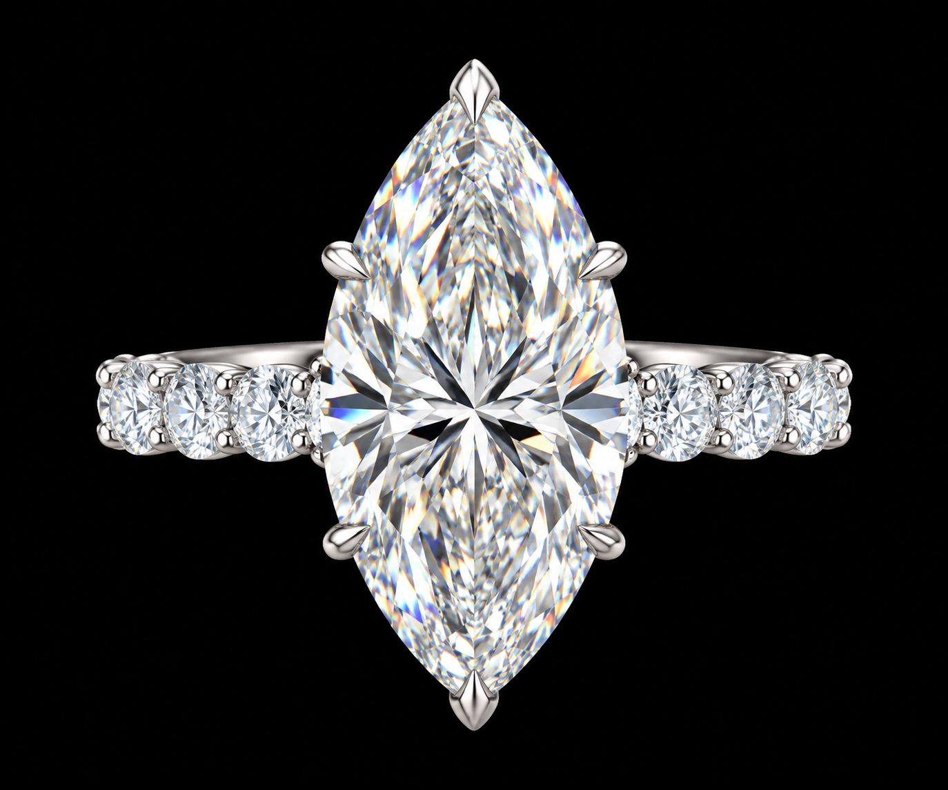 Marquise Diamond Engagement Ring, 13 ct