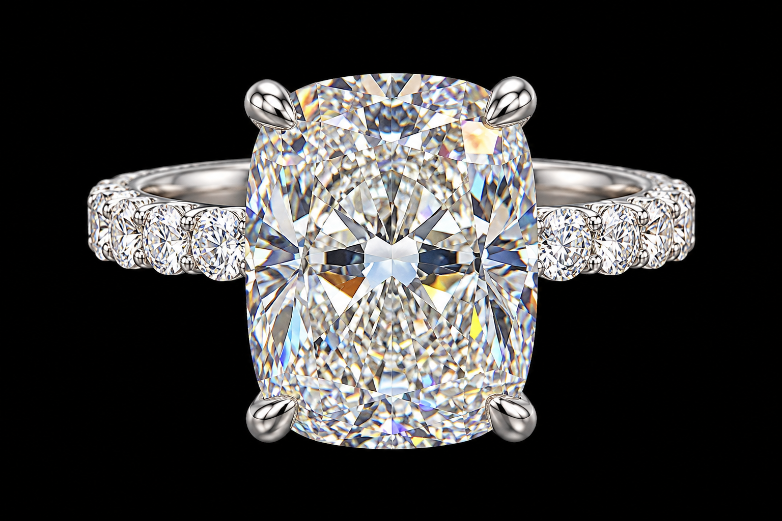 Elongated Cushion Engagement Ring, 7 ct
