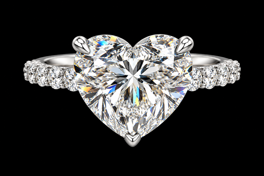 Heart Diamond Engagement Ring, 10 ct