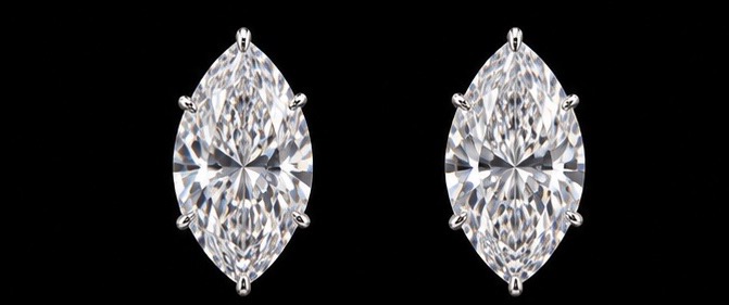 Marquise-Cut Diamond Stud Earrings, 4 ct Total