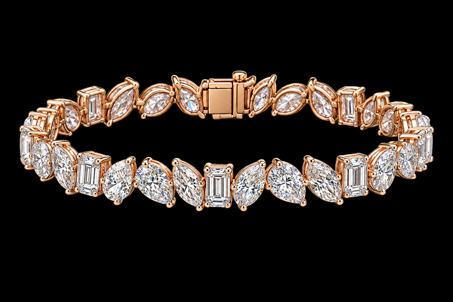 Mixed Fancy-Shape Diamond Bracelet, 17.16 ct