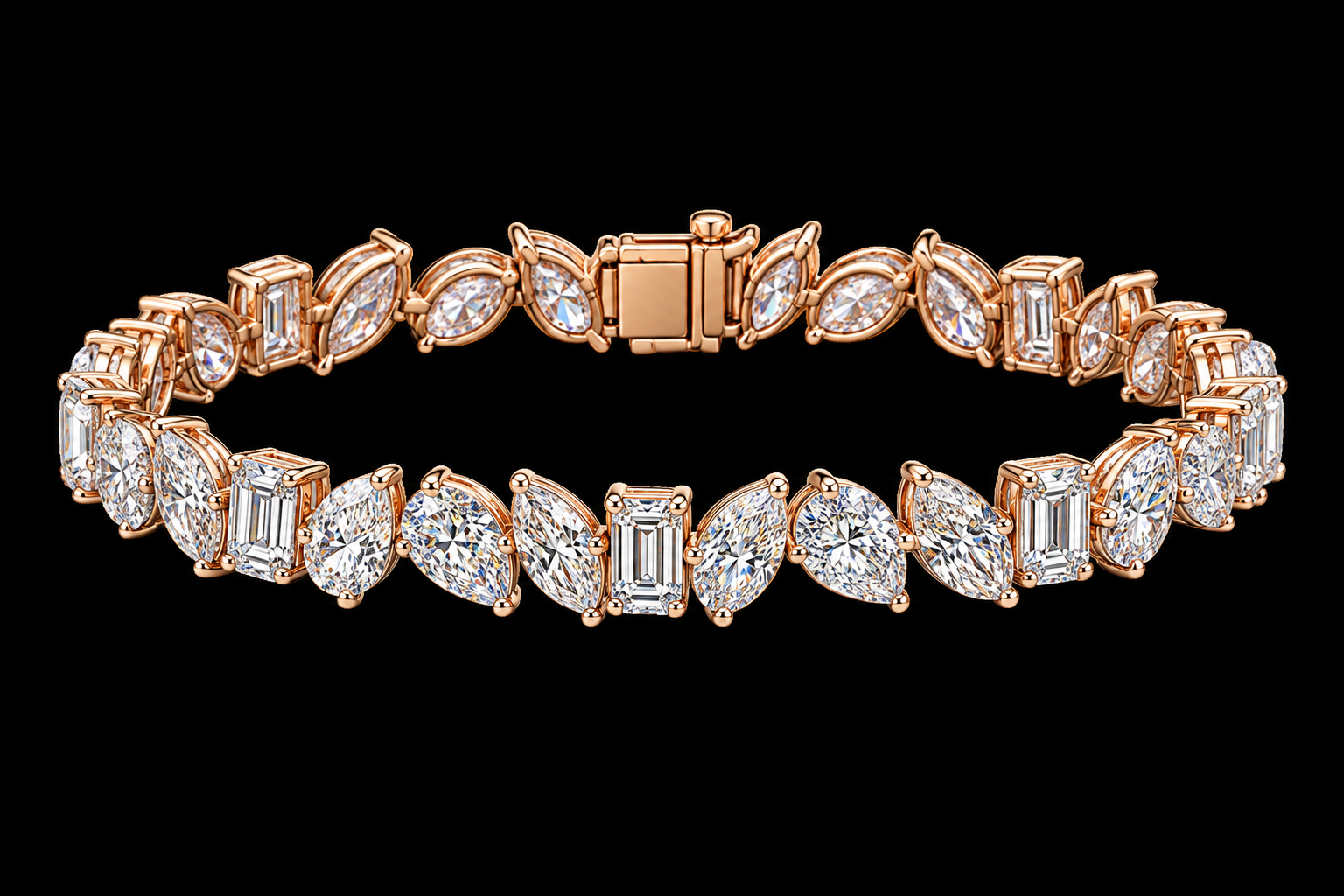 Mixed Fancy-Shape Diamond Bracelet, 17.16 ct
