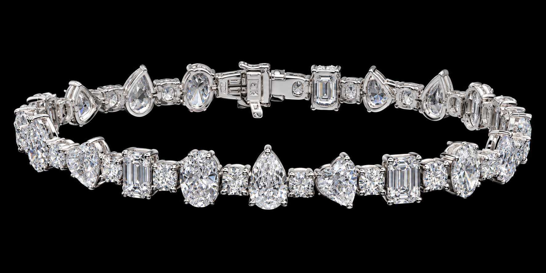 Mixed-Shape Diamond Bracelet, 14.11 ct