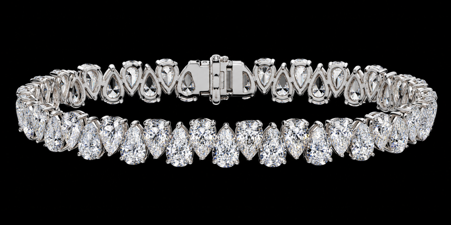 Pear Cluster Diamond Bracelet, 23.95 ct