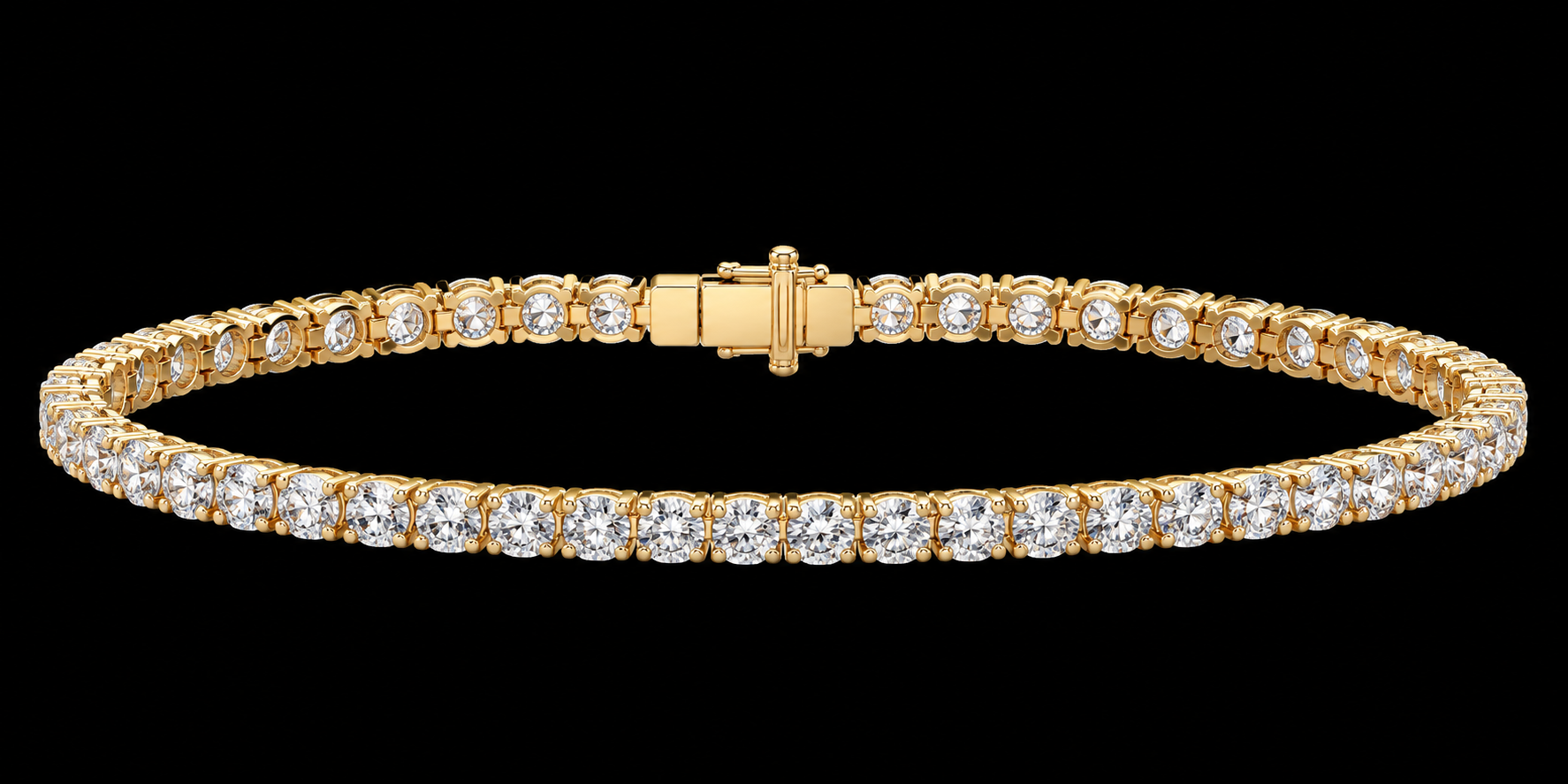 Round Diamond Tennis Bracelet, 3.44 ct