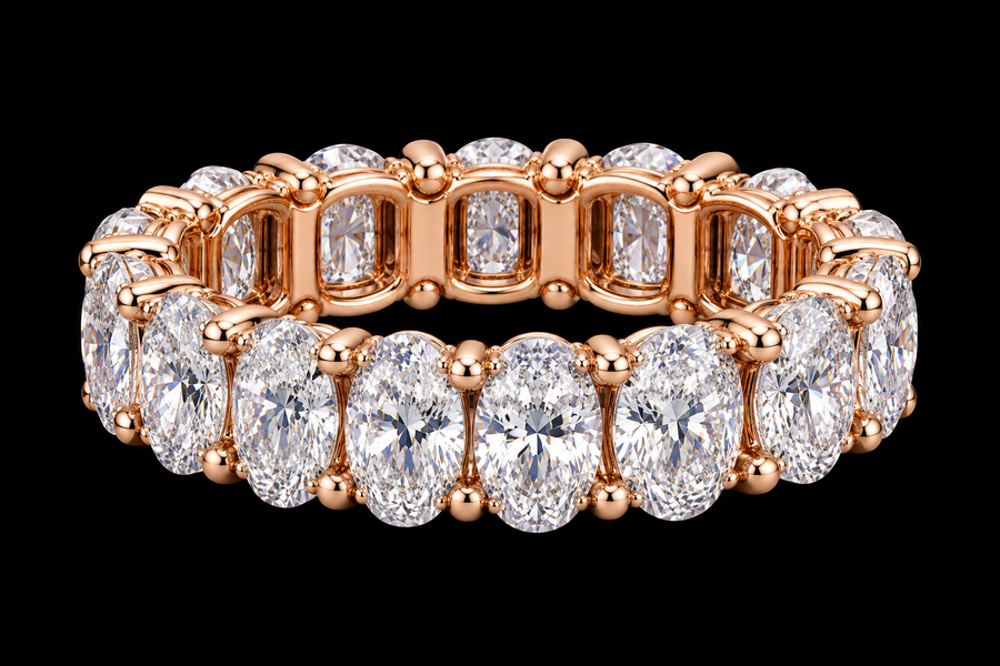 Oval Diamond Eternity Band, 5.08 ct