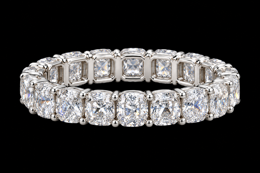 Cushion Diamond Eternity Band, 7.51 ct