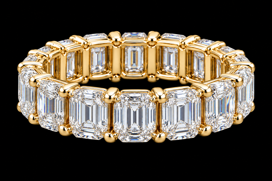 Emerald-Cut Diamond Eternity Band, 15.62 ct