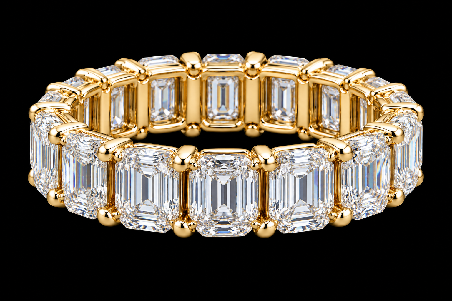 Emerald-Cut Diamond Eternity Band, 15.62 ct