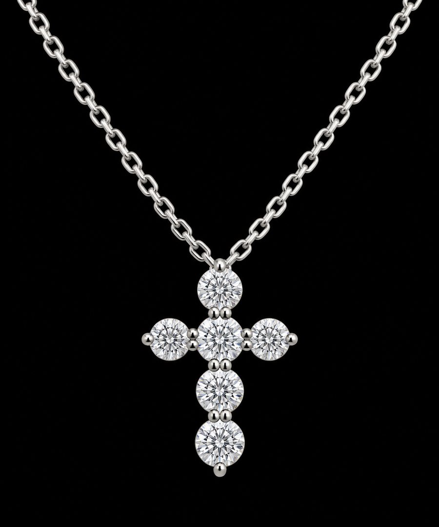 Diamond Cross Necklace, 0.50 ct