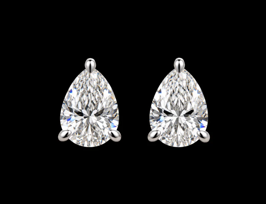 14kt Diamond Stud Earrings, 1 ct — photo