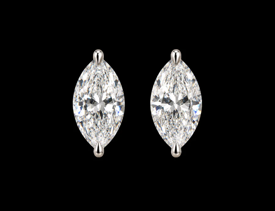 14kt Diamond Stud Earrings, 1 ct — photo