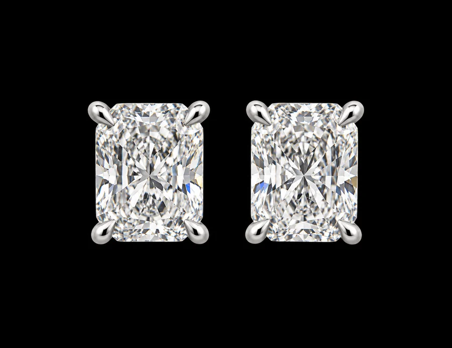 14kt Cushion-Cut Diamond Stud Earrings, 2 ct — photo