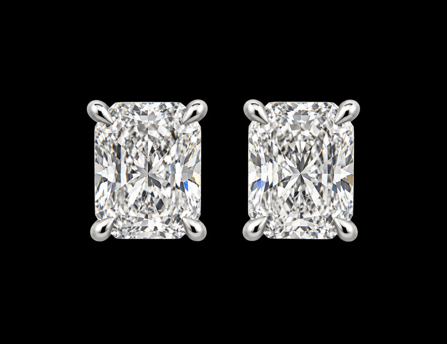 14kt Cushion-Cut Diamond Stud Earrings, 2 ct — photo