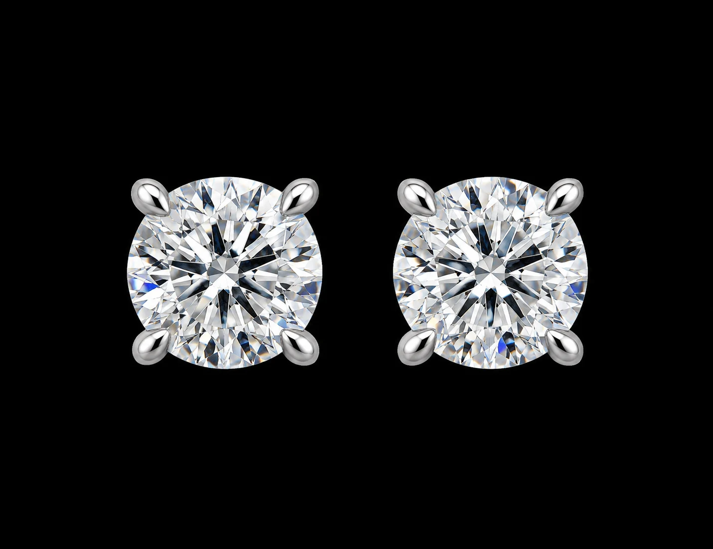 14kt Diamond Stud Earrings, 1 ct — photo